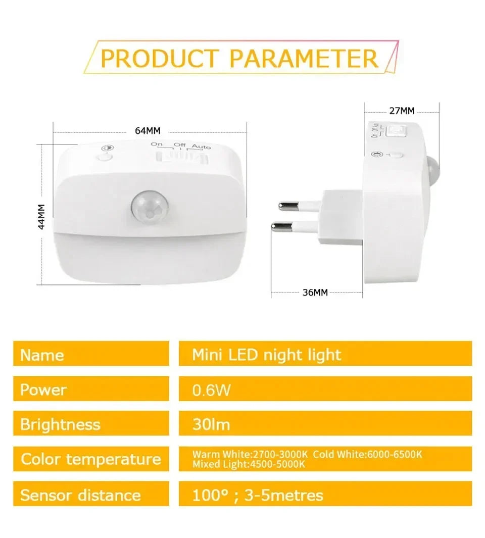 Motion Sensor Night Light | Veilleuse à Détecteur de Mouvement