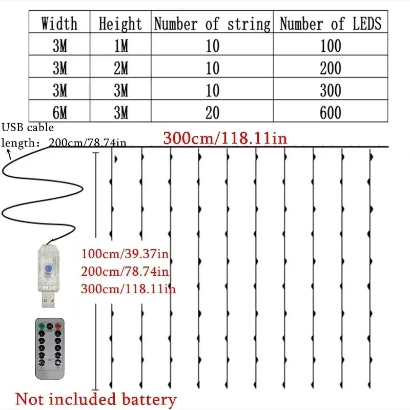 LED Fairy Curtain Lights | Guirlande LED Rideau