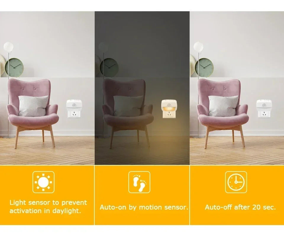 Motion Sensor Night Light | Veilleuse à Détecteur de Mouvement